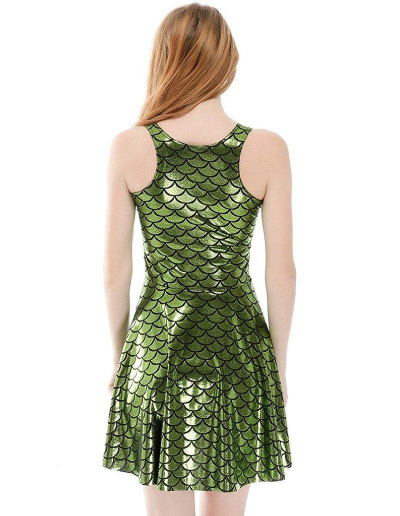 green scale dress