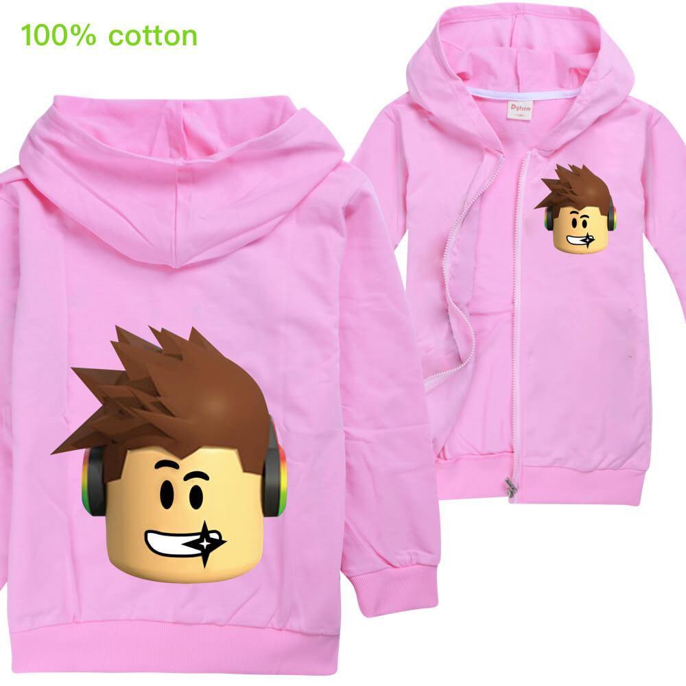 Roblox Print Girls Boys Zip Up Cotton Hoodie - roblox pink hoodie