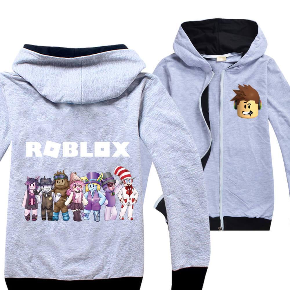 Roblox New Funny Character Print Girls Boys Cotton Zip Up Hoodie Fadcover - roblox blue hoodie