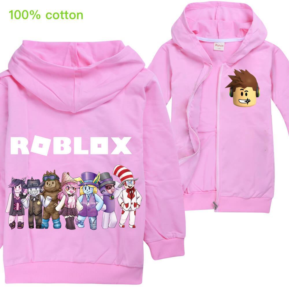 Roblox New Funny Character Print Girls Boys Cotton Zip Up Hoodie Fadcover - pink hoodie color pink roblox roblox
