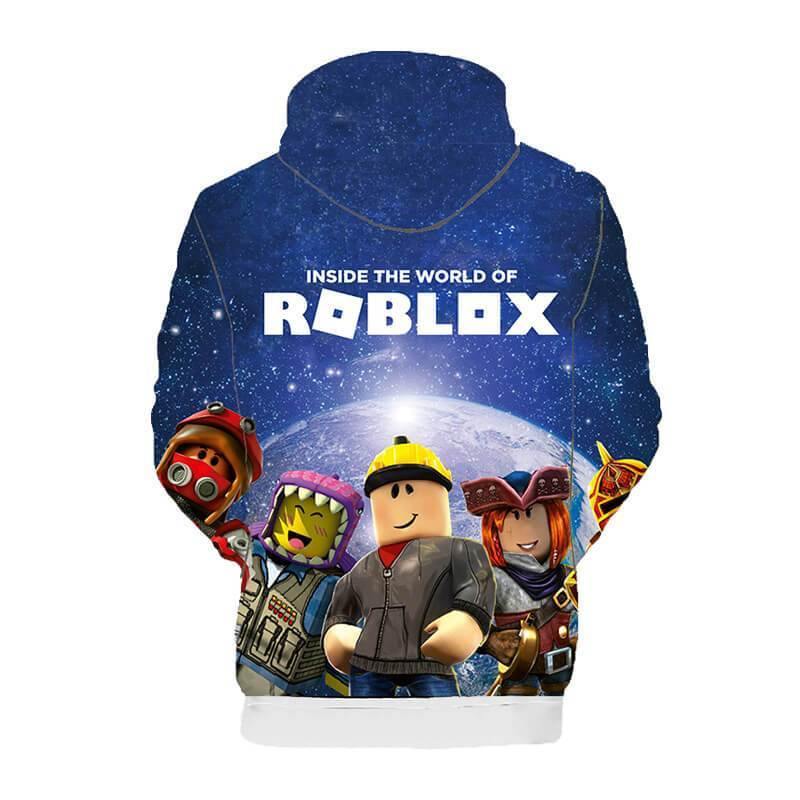 Painel De Festa Roblox 3d Print Boys Girls Kids Blue Cotton Hoodie Fadcover - logo de roblox 3d