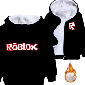 Boys Girls Roblox Game Print Zip Up Fleece Line Cotton Hoodie Jacket Fadcover - roblox christmas jacket