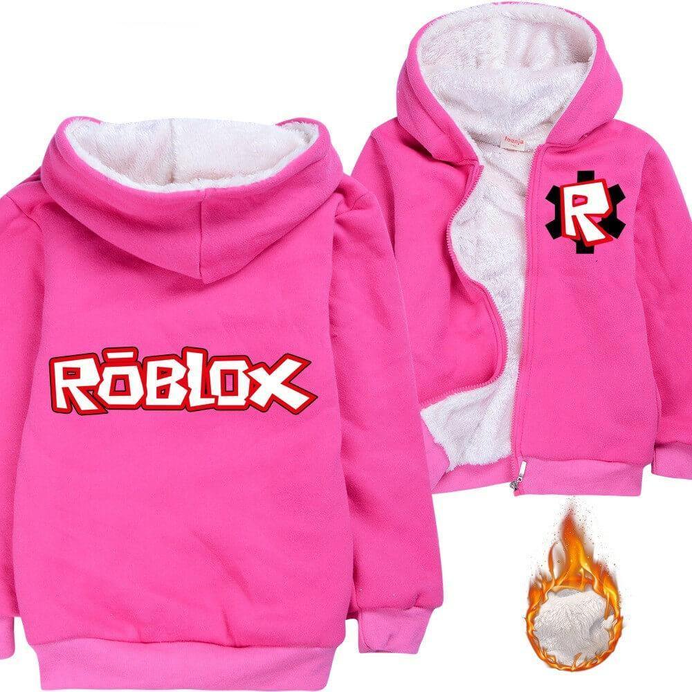 Boys Girls Roblox Game Print Zip Up Fleece Line Cotton Hoodie Jacket Fadcover - boys 8 20 roblox soccer fleece pull over hoodie products