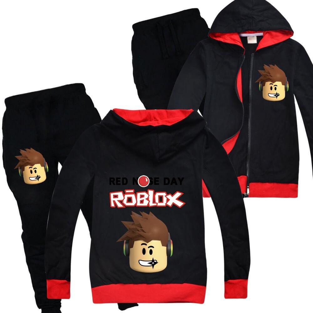 Roblox Print Boys Girls Zip Up Cotton Hoodie And Sweatpants Tracksuit Fadcover - new boys girls roblox hooded t shirt tops kids casual hoodie