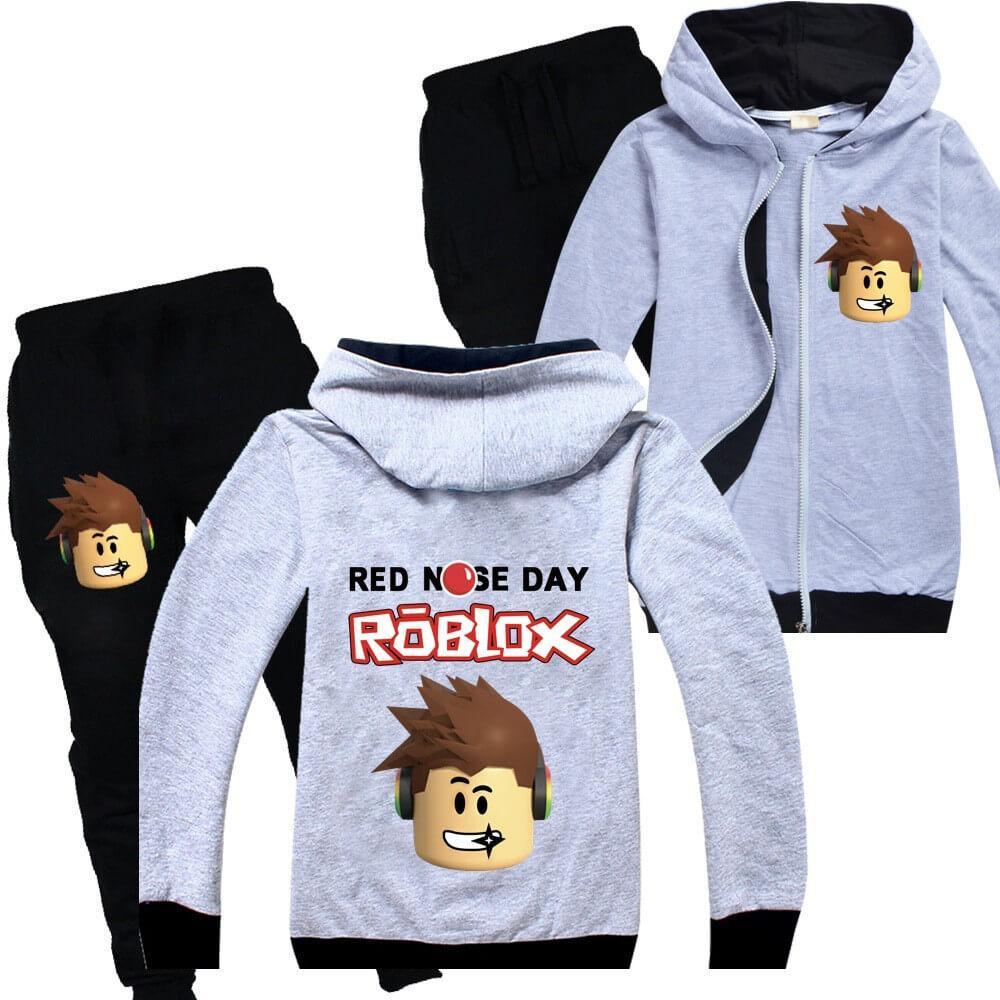 Roblox Print Boys Girls Zip Up Cotton Hoodie And Sweatpants Tracksuit Fadcover - roblox christmas red nose day baby bodysuit by artistshot