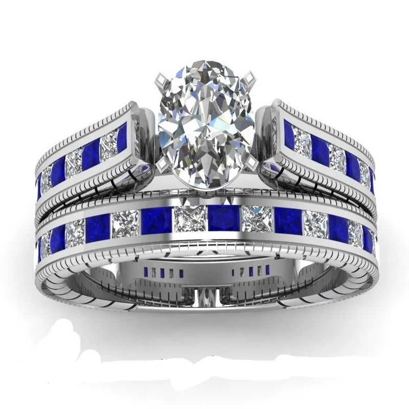 Thin Blue Line Couples Wedding Rings 