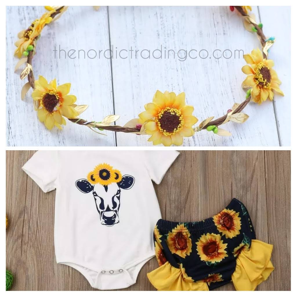 baby girl sunflower headband