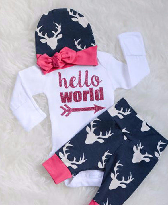 hello world baby girl outfit