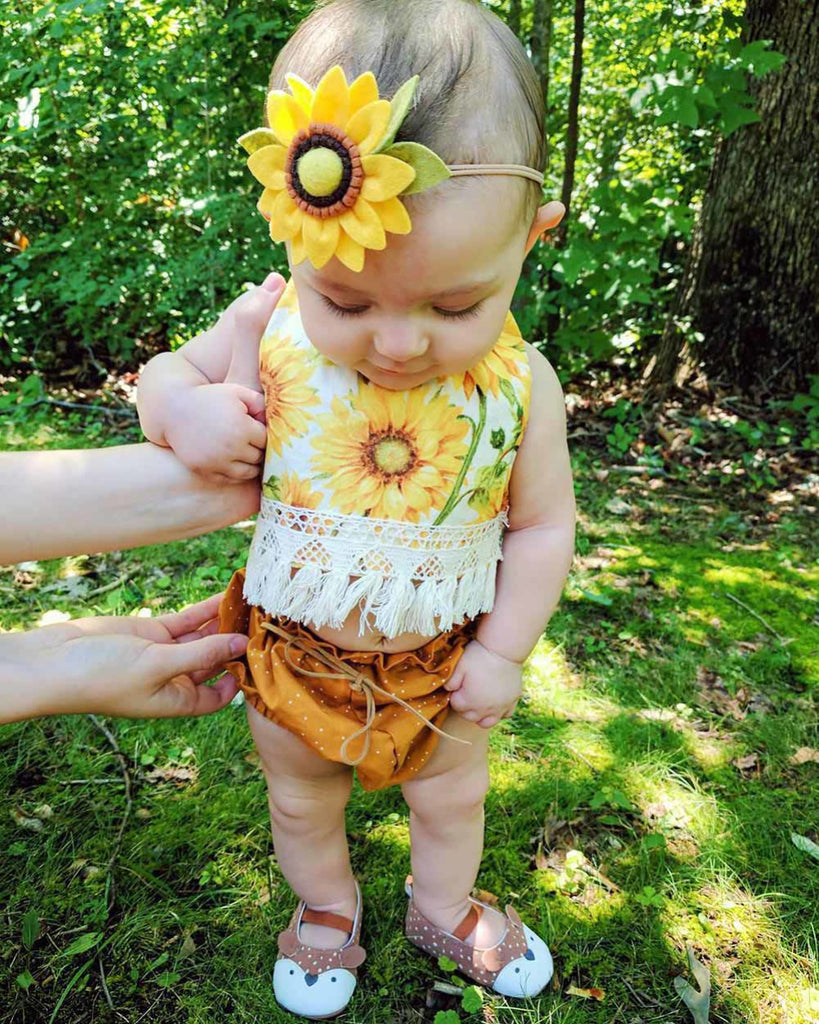 baby bling sunflower bow