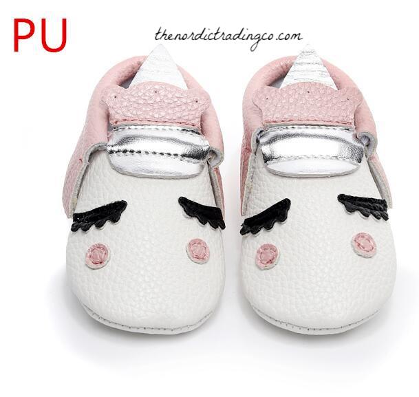 Unicorn Mocs Babies Girls First Shoes 