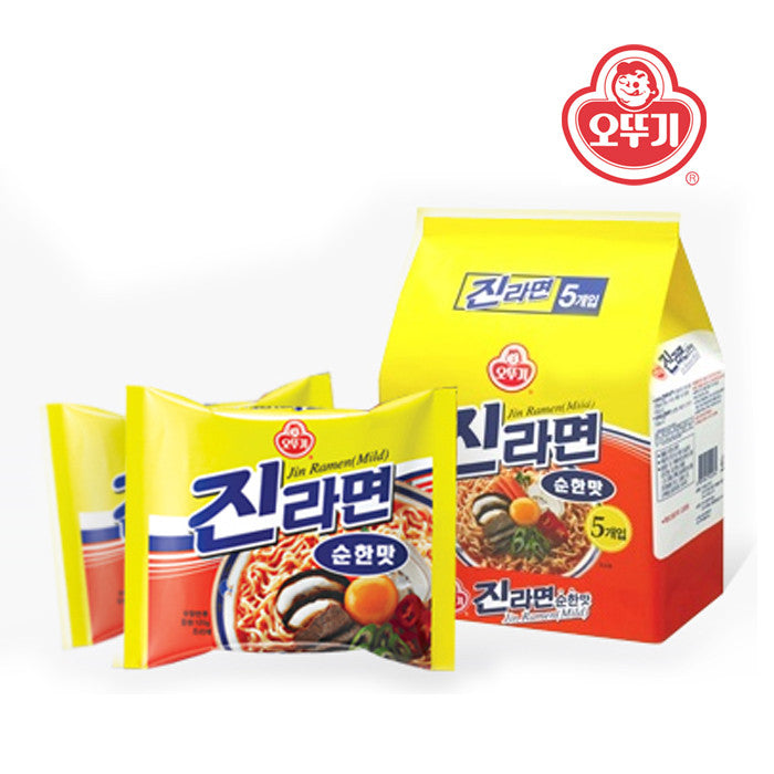 Ottogi Jin Ramen SPICY 4.23oz x 4, 오뚜기 진라면 매운맛 멀티 120g x 4