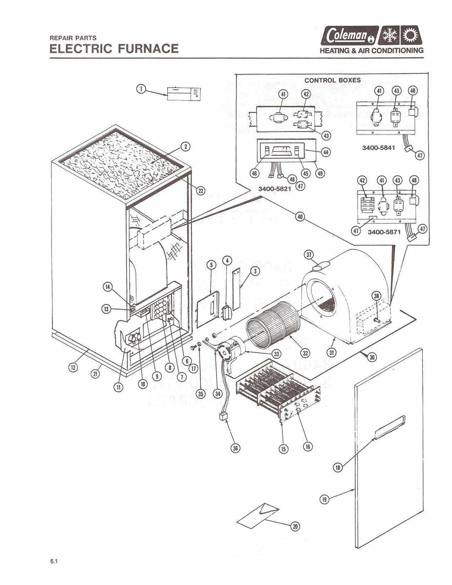 3400A823 Coleman Electric Furnace Parts – HVACpartstore coleman central air conditioner wiring diagram 