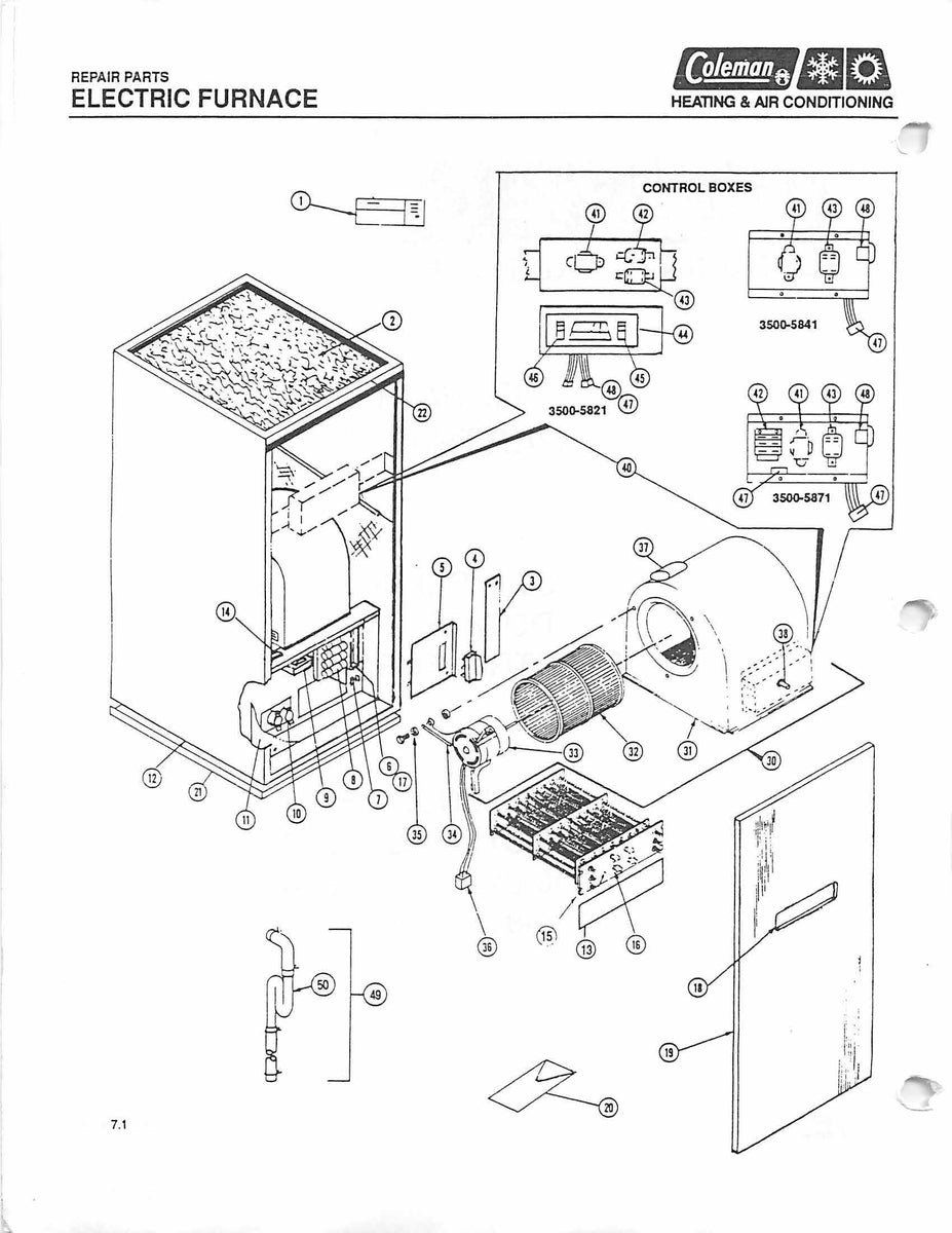 3500-816 Coleman Electric Furnace Parts – HVACpartstore club cart wiring schematics 