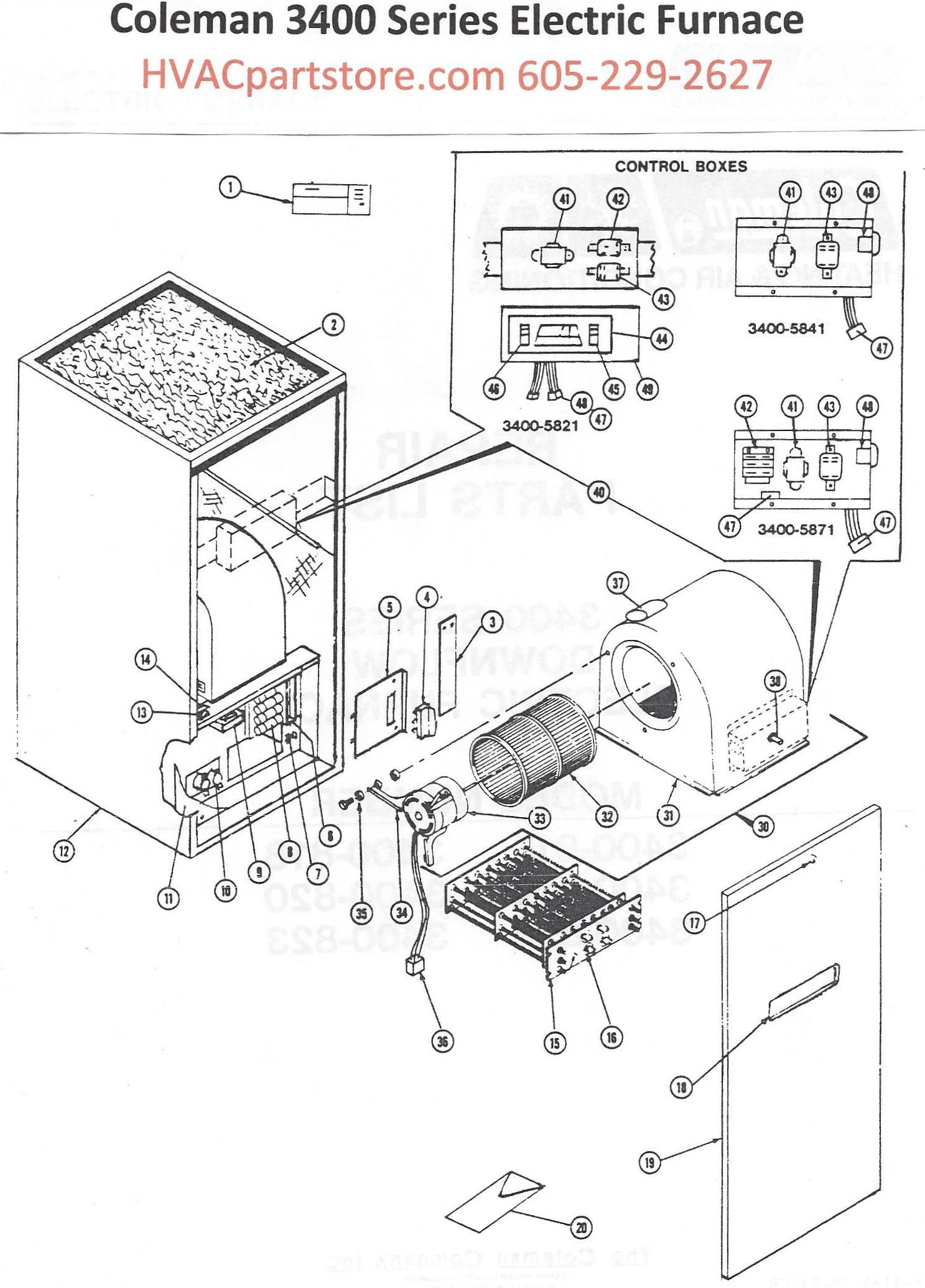 3400-811 Coleman Electric Furnace Parts – HVACpartstore old nordyne furnace wiring diagram 