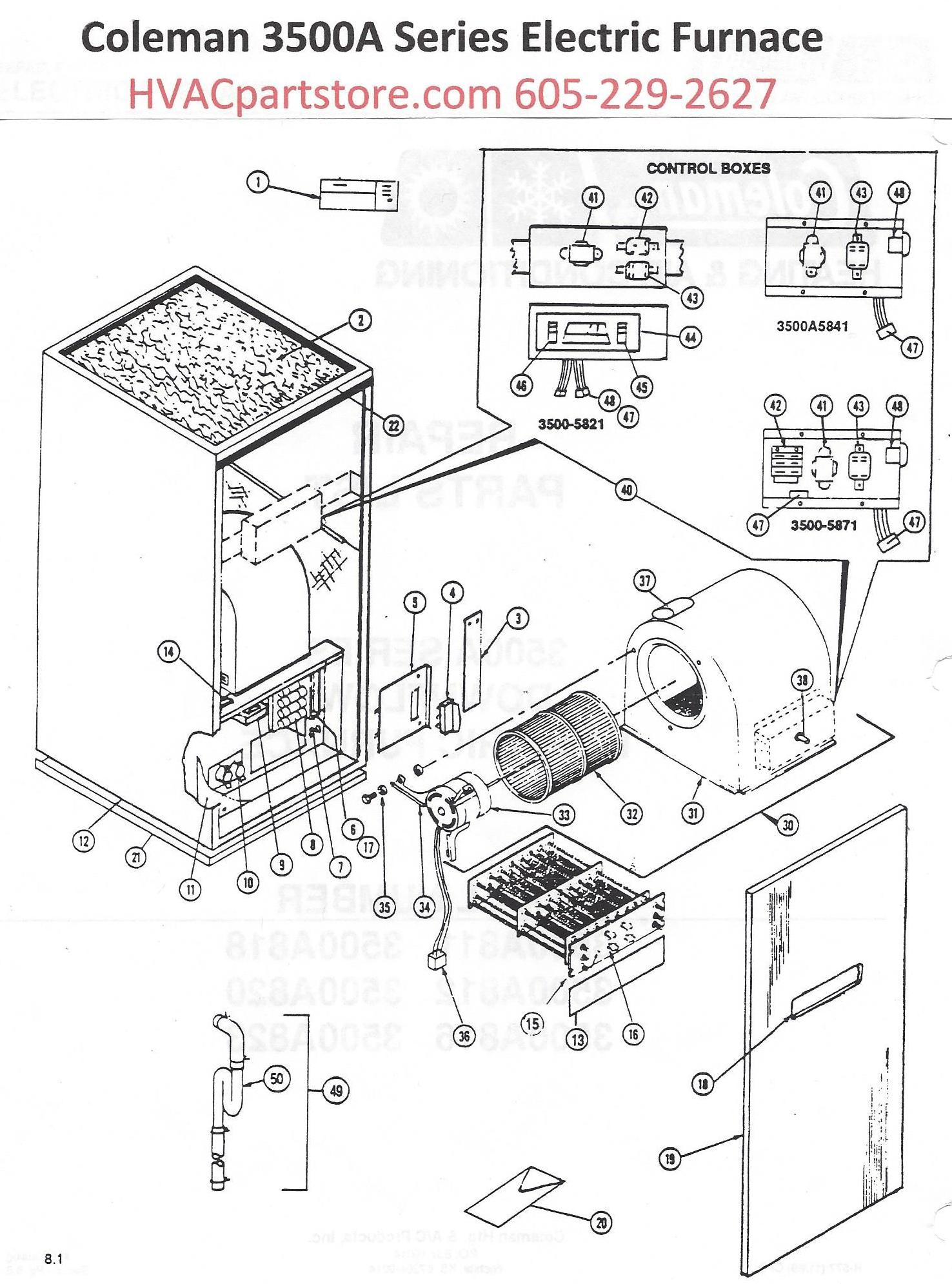 3500A812 Coleman Electric Furnace Parts – HVACpartstore intertherm central air conditioner wiring diagram 