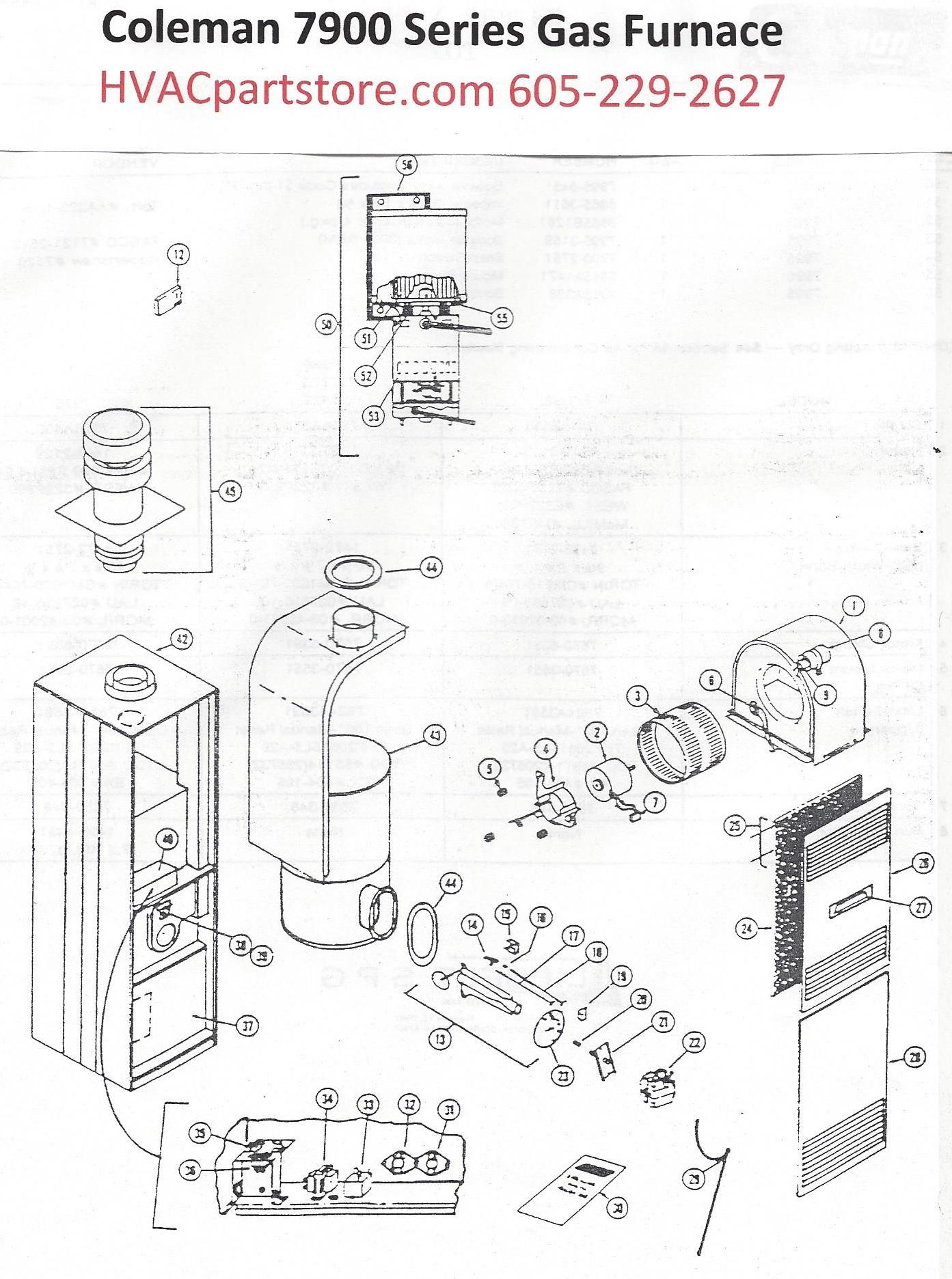 7970-856 Coleman Gas Furnace Parts – HVACpartstore old luxaire wiring schematic 