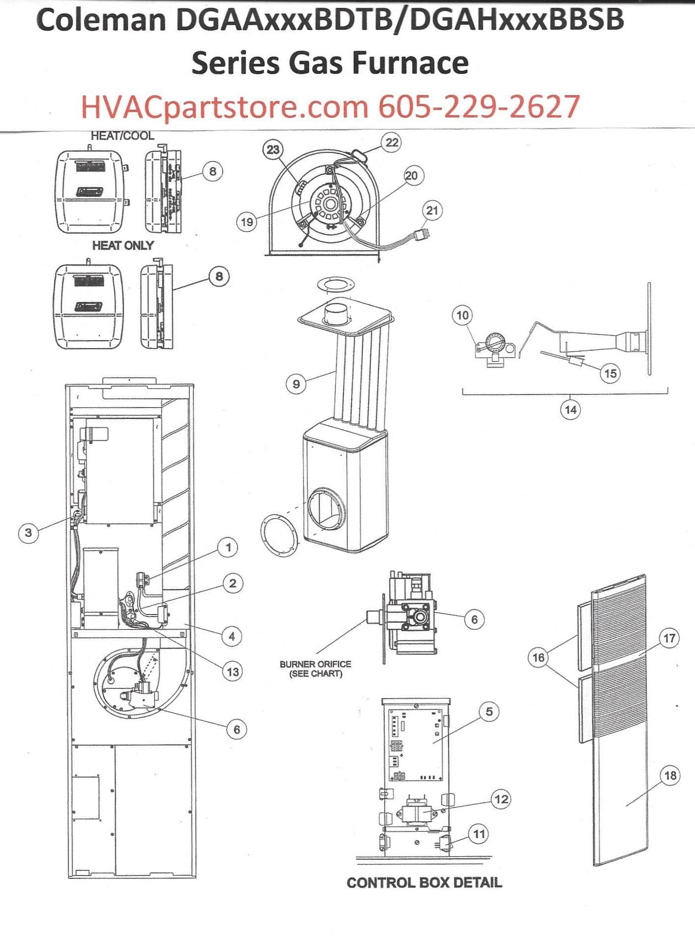 Dgaa090bdtb Coleman Gas Furnace Parts Hvacpartstore