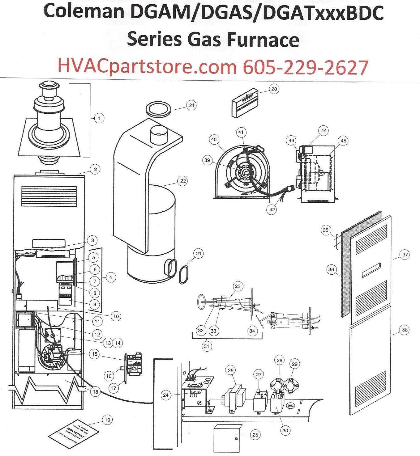 DGAM056BDD Coleman Gas Furnace Parts – HVACpartstore atwood water heater diagrams 