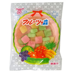 Fruits Forest Gummy Candy  Ingredient: Syrup, sugar, glutinous rice, starch, vegetable oils and fats, sorbitol, emulsifier, flavoring, acidulant, coloring (red 106, yellow 4, blue 1), brightening agent [during] flour, cornstarch, vegetable oil, salt, leavening agent , coloring (red 106), flavoring