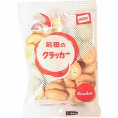 Maeda no Cracker  Ingredients: Wheat flour, vegetable oil, shortening, sugar, salt, yeast, butter, leavening agent, seasoning (such as amino acids), emulsifier (soy-derived) Allergen: Wheat