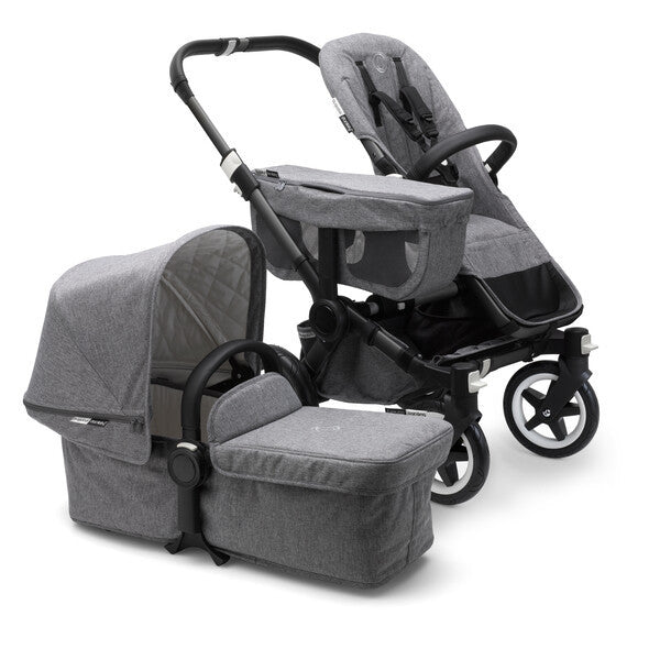 bugaboo donkey2 duo complete extension seat set in grey melange