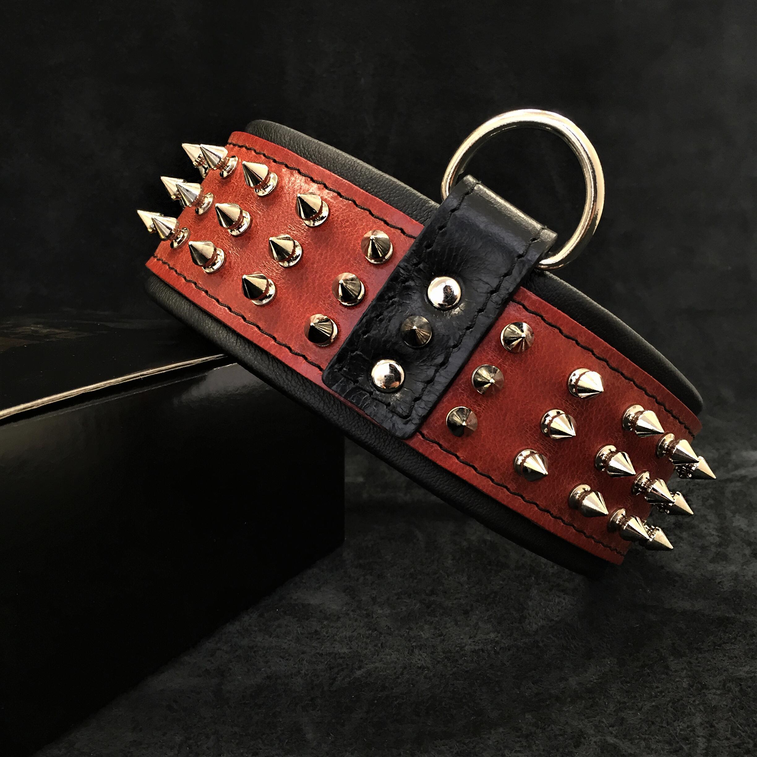 "Silver Giant" collar Red - Bestia Dog Gear product image