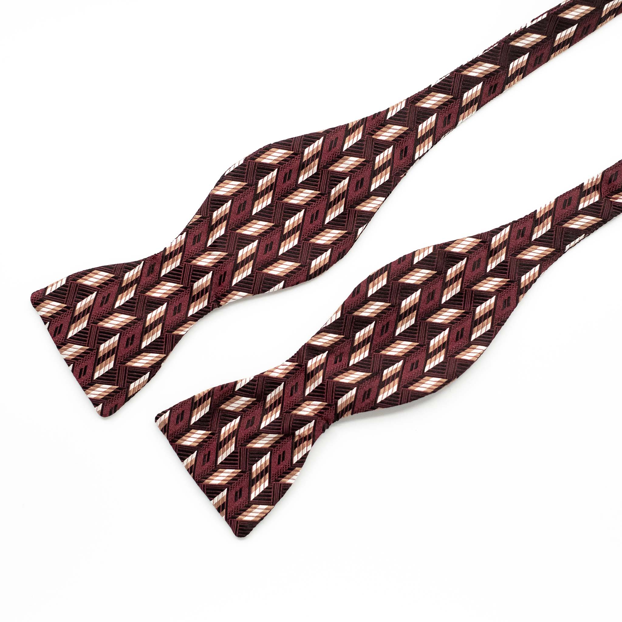 Burgundy Dash Silk Self-tie Bow Tie