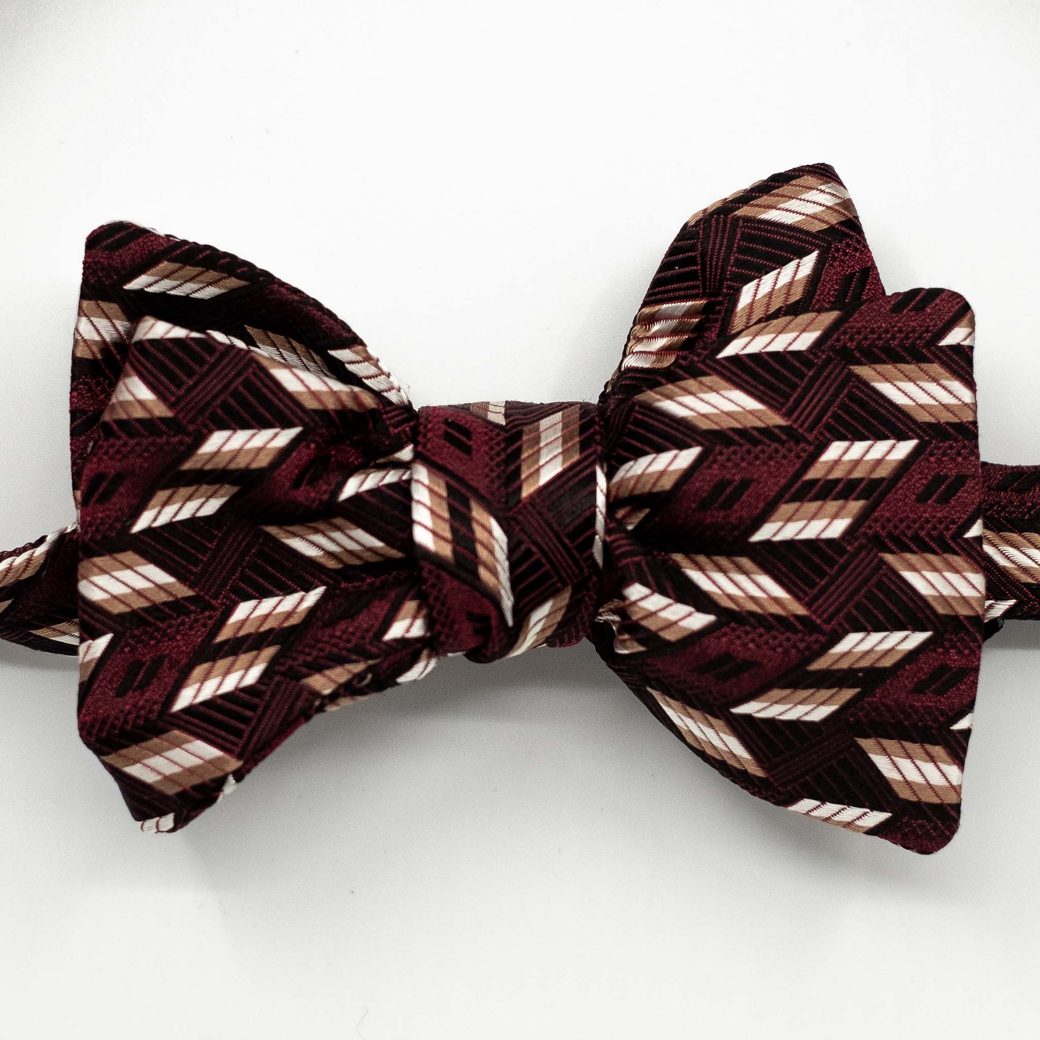 Burgundy Dash Silk Self-tie Bow Tie