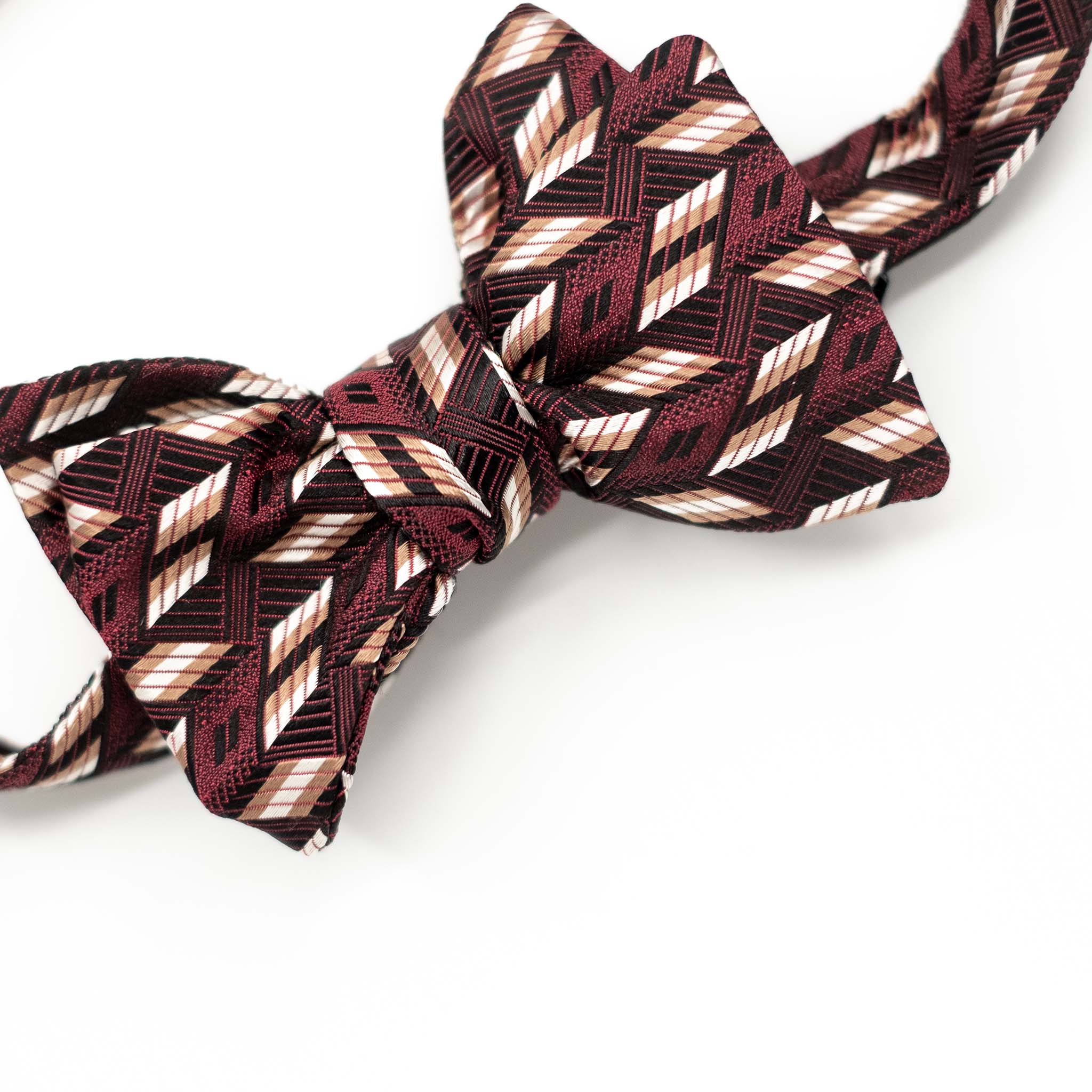 Burgundy Dash Silk Self-tie Bow Tie