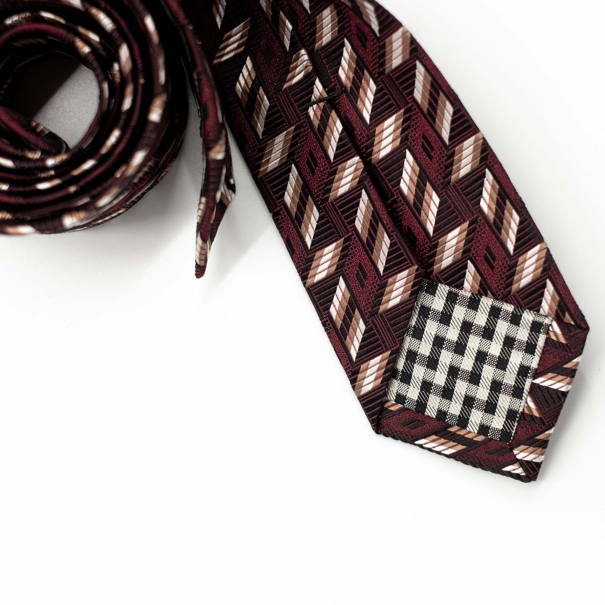 Burgundy Dash Silk Tie