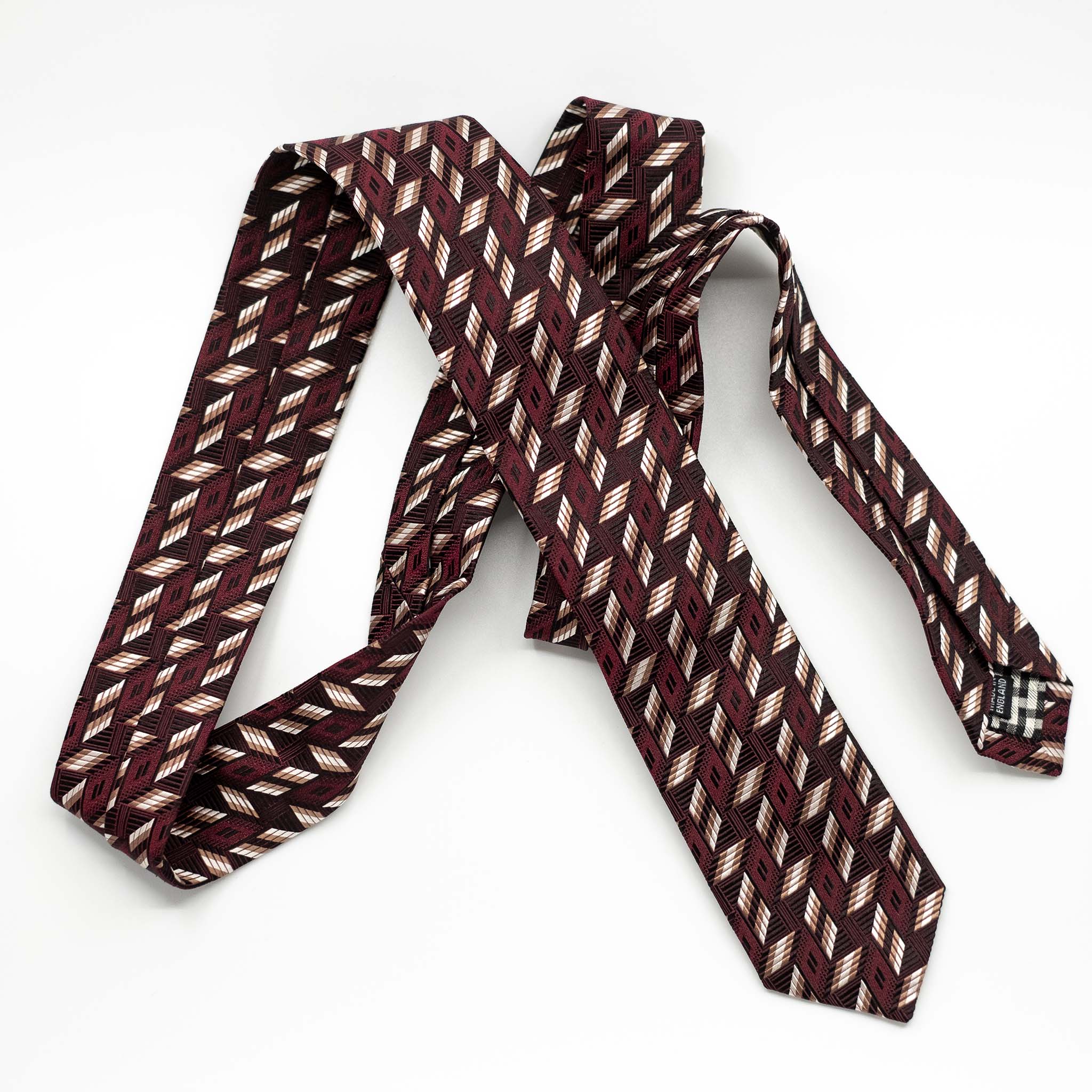 Burgundy Dash Silk Tie