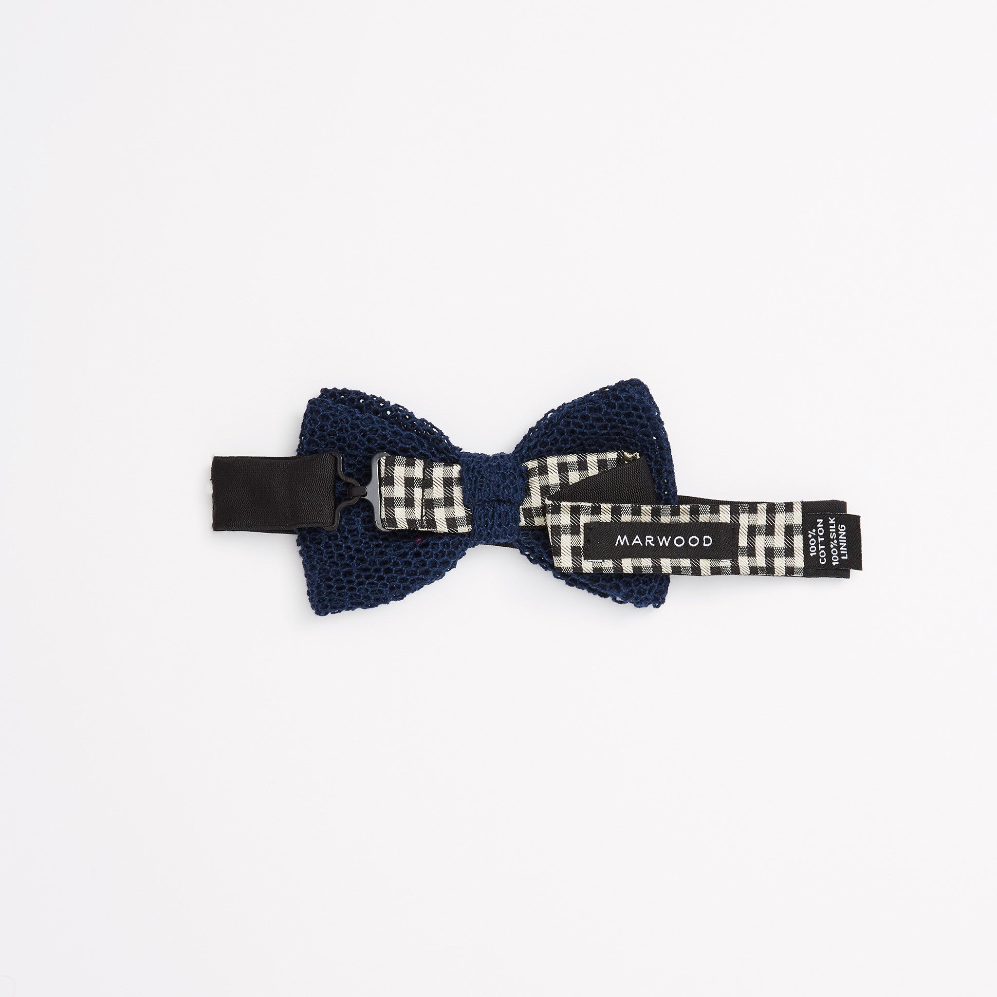 Navy Mesh Lace Pre-Tied Bow Tie