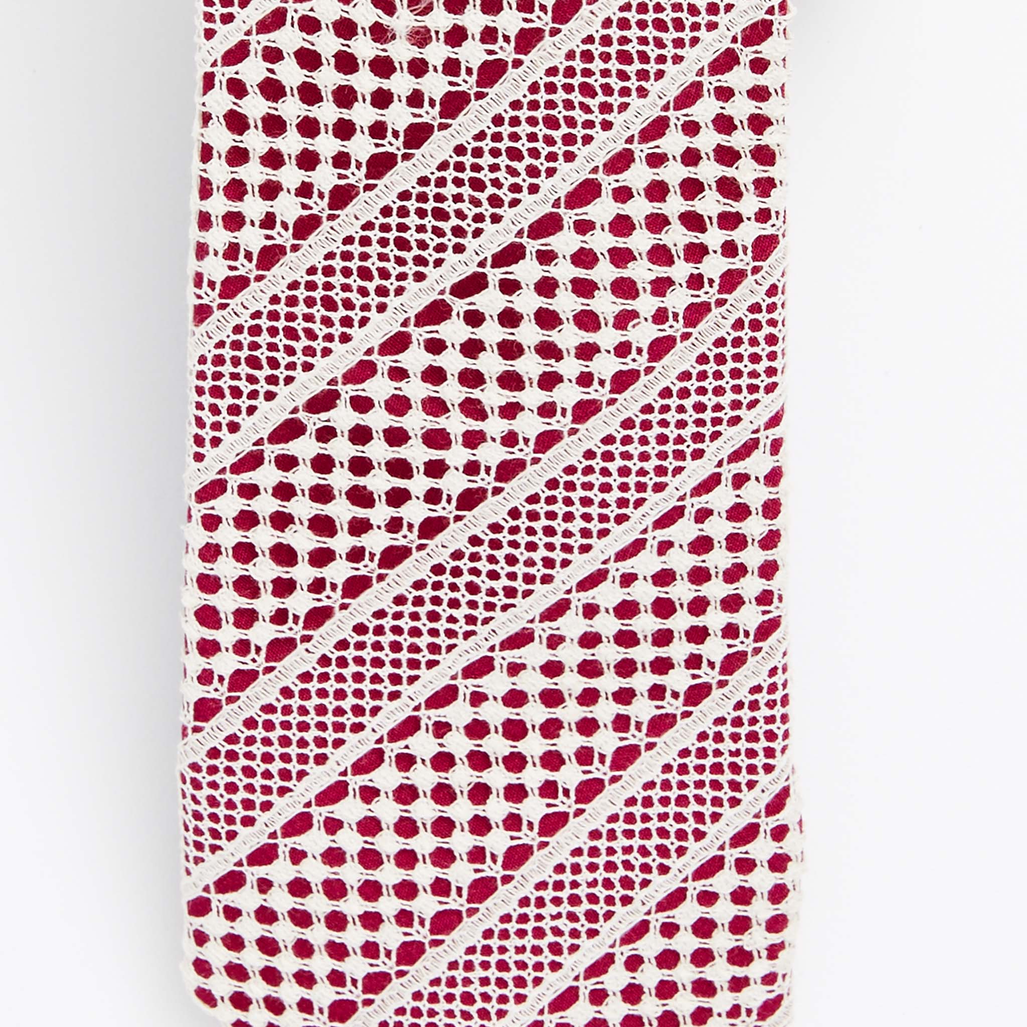 Raspberry Pink Lace Stripe Tie