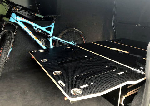 1 bikes in van with Piggl BIKE-BED down