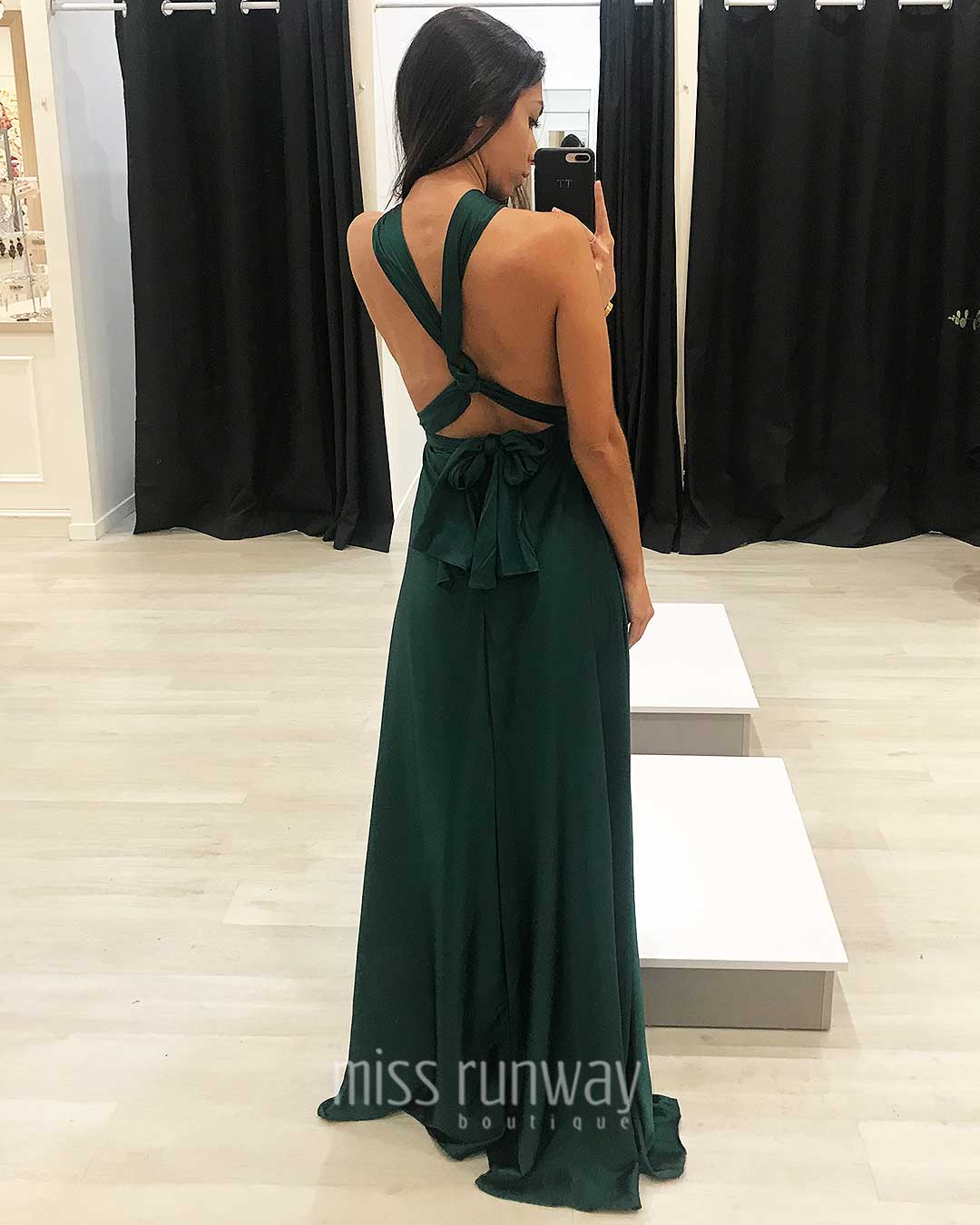 emerald green wrap dress