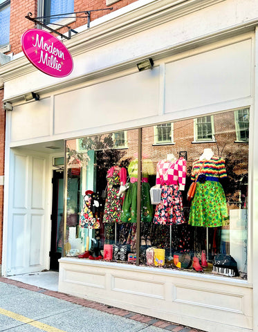 Image is of the Modern Millie Storefront in Salem Massachusetts