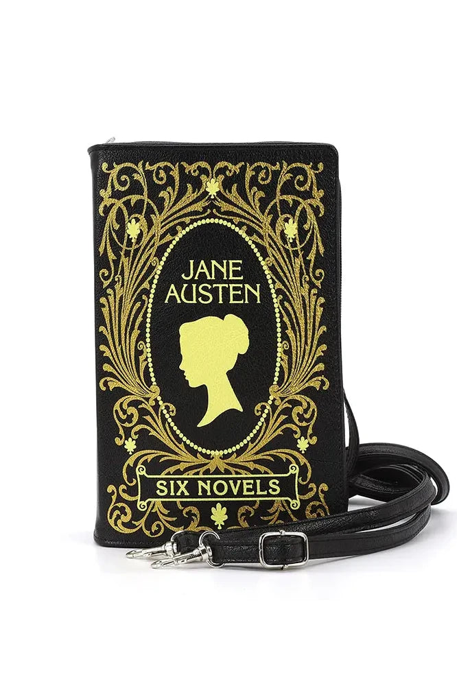 Jane Austen Book Collection Crossbody Handbag in Black