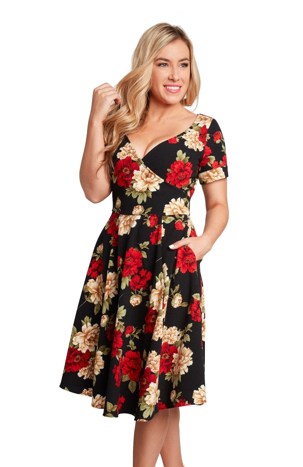 floral faux wrap dress Shop Clothing ...