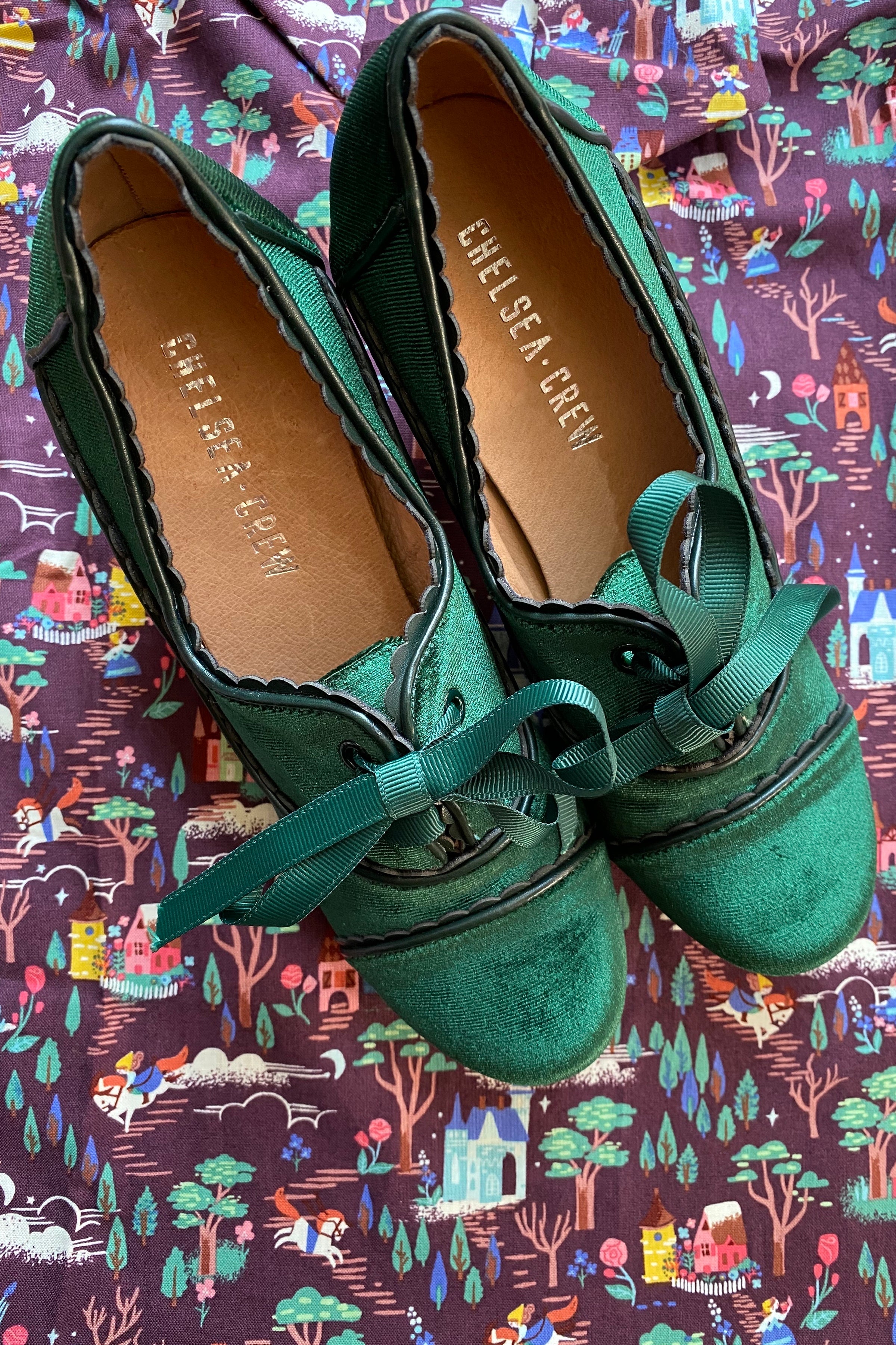 Green Velvet Madison Heels by Chelsea 