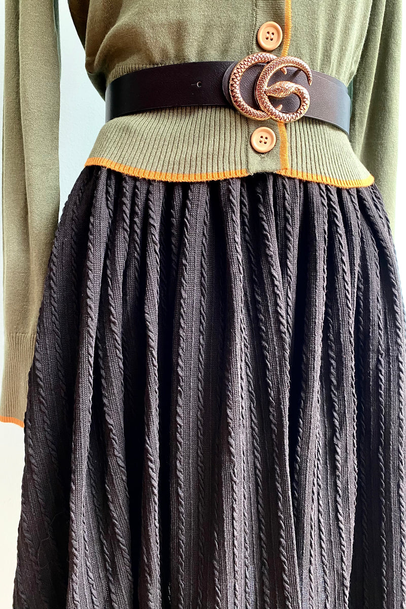 Black Maya Elastic Waist Skirt
