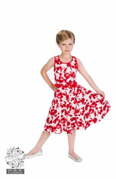 Hearts Roses White Red Floral Girls Dress Modern Millie Shop