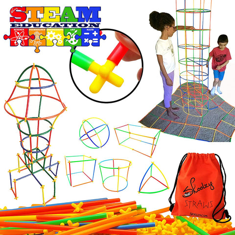 preschool learning toys connect a straws