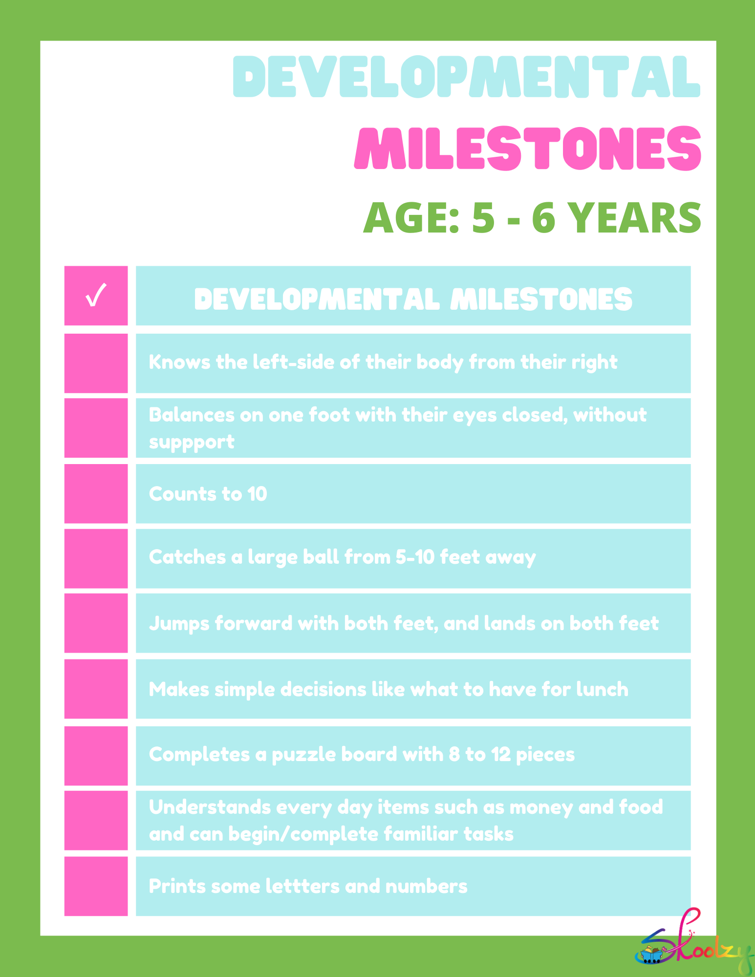 Developmental Milestones 5-6 years olds – Skoolzy