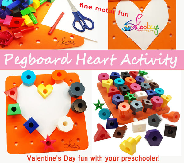 Pegboard Heart Activity - Pegboards Fine Motor Skills – Skoolzy