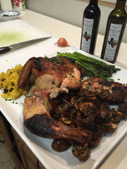 Chef Shannon full gourmet meal using Texas olive oil and balsamic vinegar