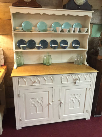 dresser, painted white dresser, dining room furniture, home, interior, tall dresser, side table, wood, vintage glass bottles, 