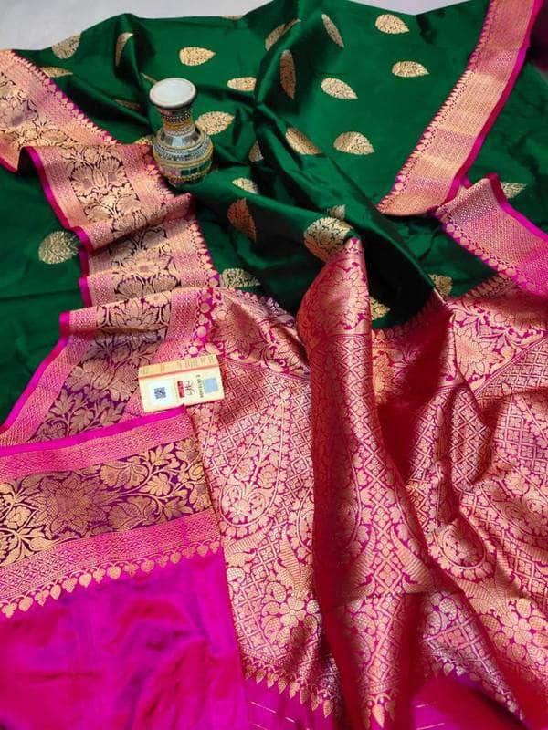 Designer Katan Silk Saree with Antique Zari Work