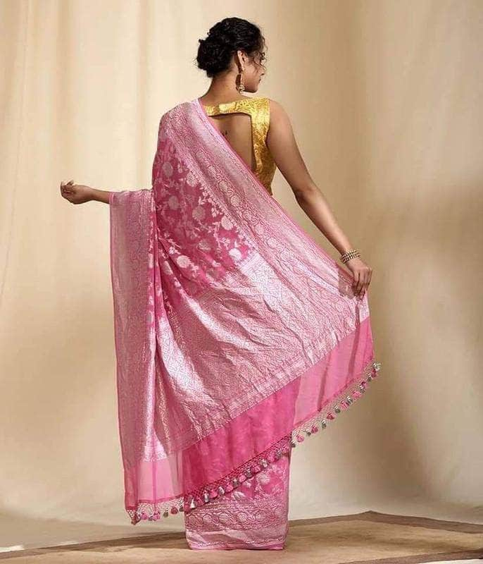 Exclusive Banarasi Khaddi Chiffon Georgette Silk Saree – Fashionvibes