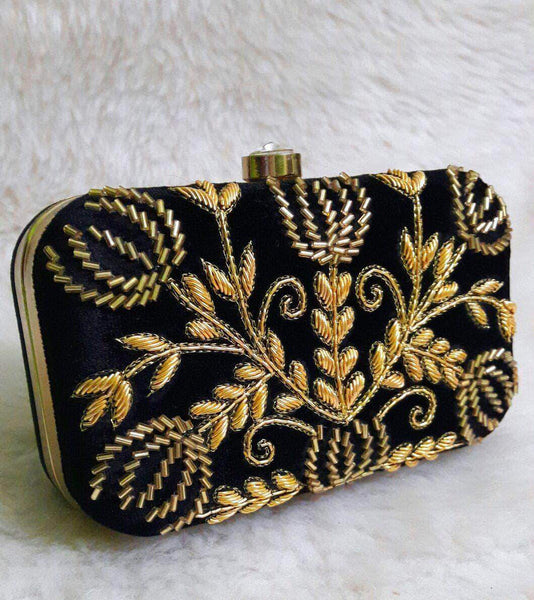 Exclusive Hand Embroidered with Zardozi Work Clutches – FashionVibes