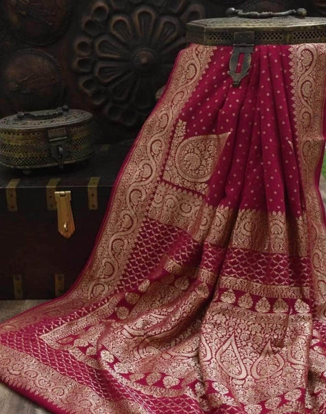 Handloom Banarasi Chiffon Khaddi Georgette Silk Saree – FashionVibes